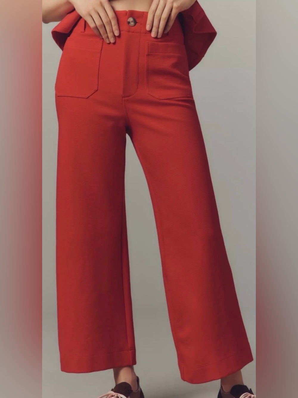 NWT Maeve Wide-Leg Pants in Red